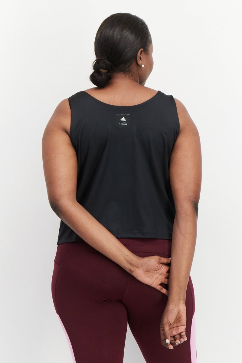 Adidas Women Plus Size Plain Training Top, Black - Image 4